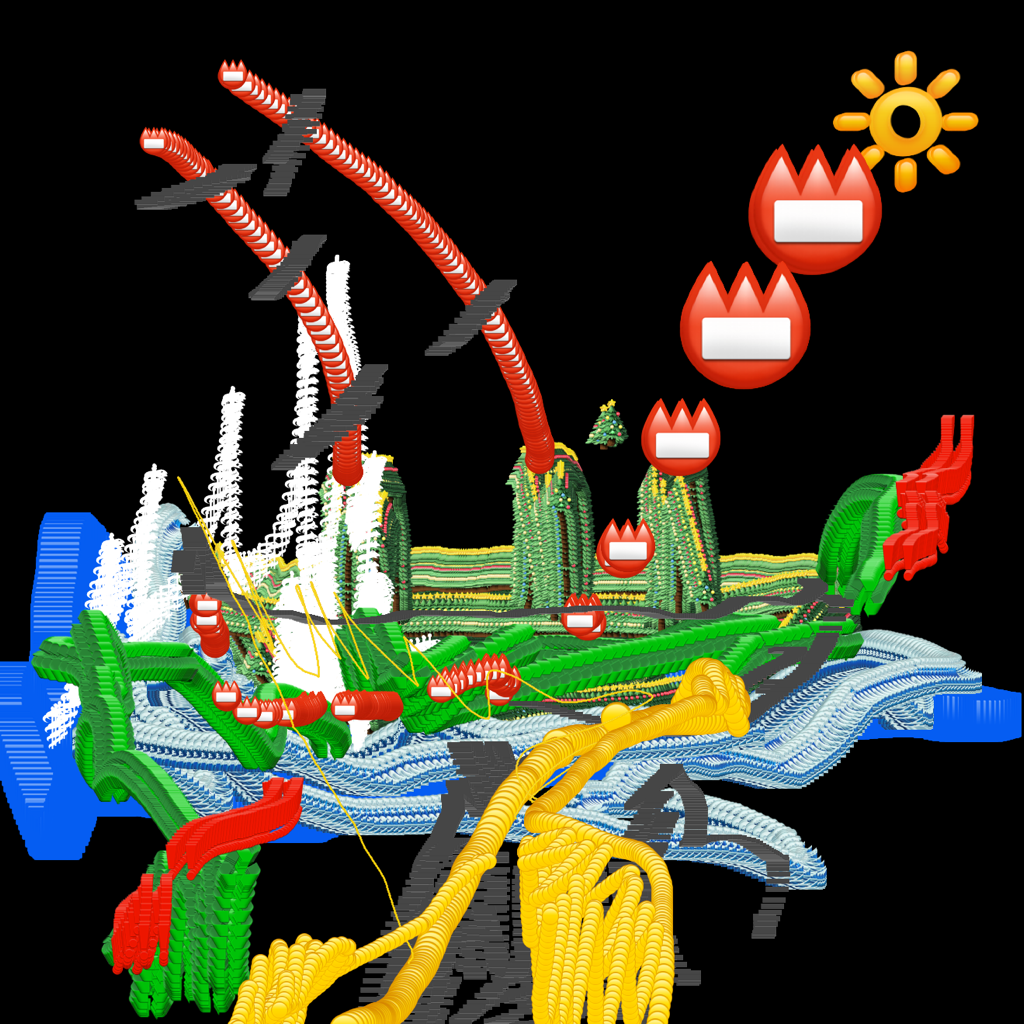 Emoji painting of City in August, half-asleep by an anonymous painter